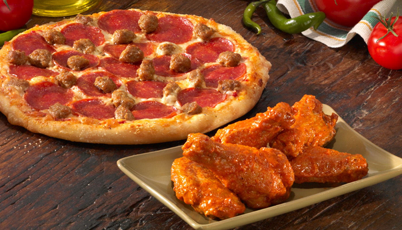 MEDIUM PIZZA & 10 WINGS image